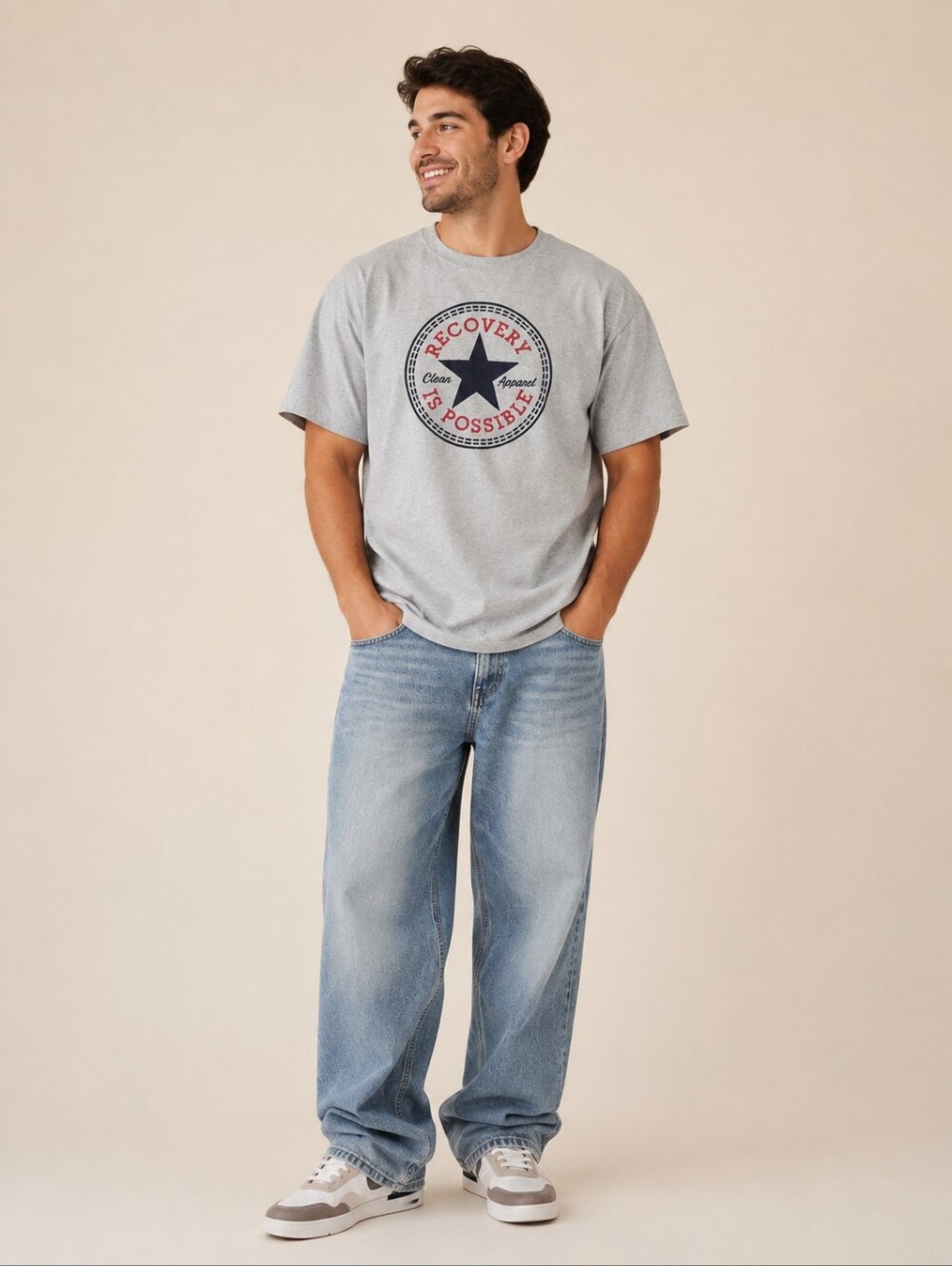 Recovery Is Possible Gray Graphic Tee -